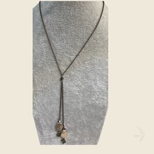 Liz Palacios Pearl Crystal Lariat Y Necklace Adjustable Signed